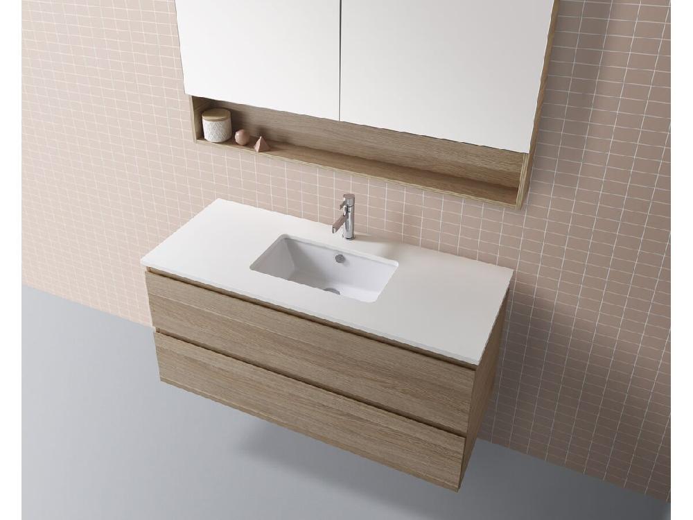Reece Posh Domaine Plus All Drawer Twin 750mm Wall Hung Vanity Centre Basin Ceramic Top
