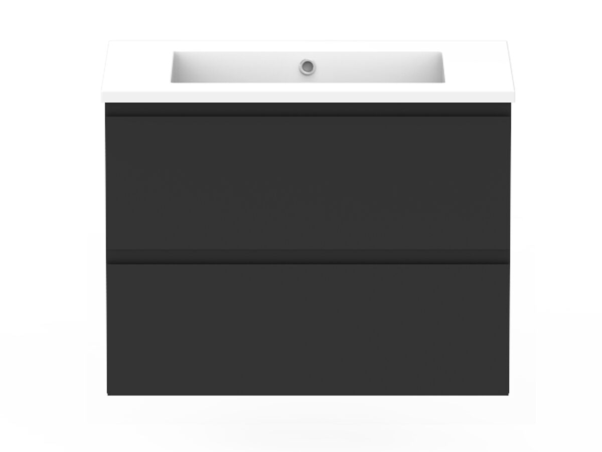 reece Posh Domaine Plus All Drawer Twin 750mm Wall Hung Vanity Centre Basin Cast Marble Top