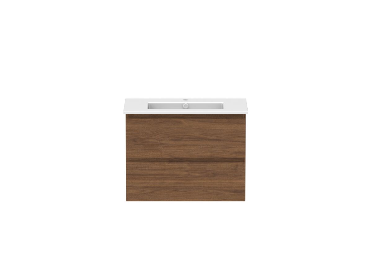 reece Posh Domaine Plus All Drawer Twin 750mm Wall Hung Vanity Centre Basin Matte White Ceramic Top