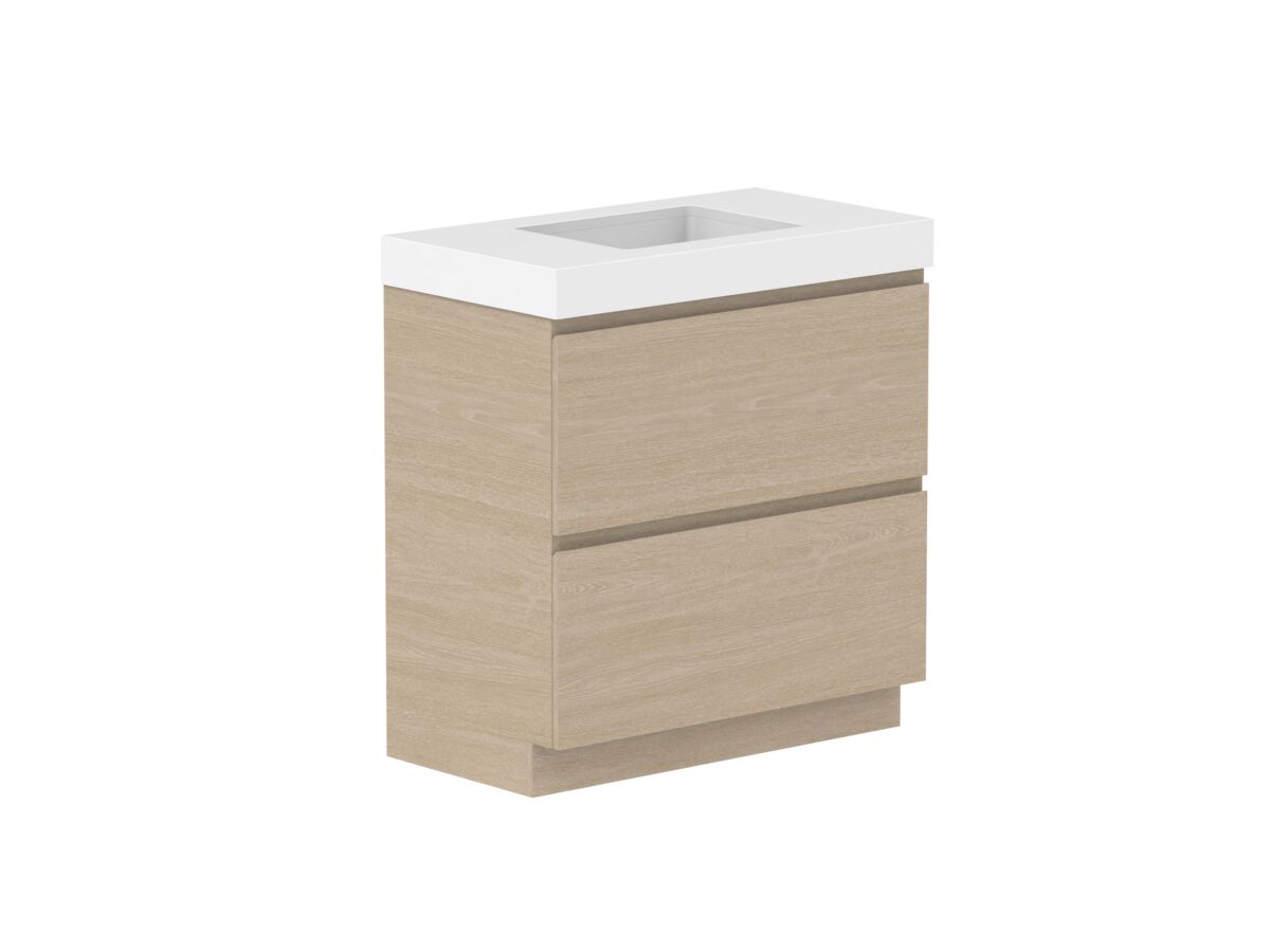Reece Posh Domaine Plus All Drawer Twin 900mm Floor Mounted Vanity Centre Basin 90mm Cherry Pie Top