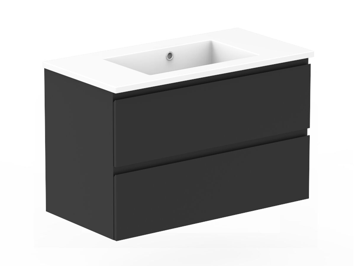 Reece Posh Domaine Plus All Drawer Twin 900mm Wall Hung Vanity Centre Basin Cast Marble Top