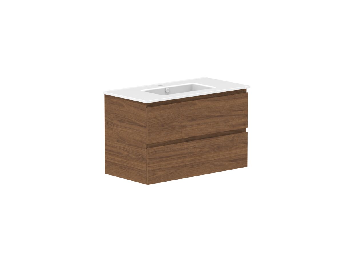 Reece Posh Domaine Plus All Drawer Twin 900mm Wall Hung Vanity Centre Basin Matte White Ceramic Top