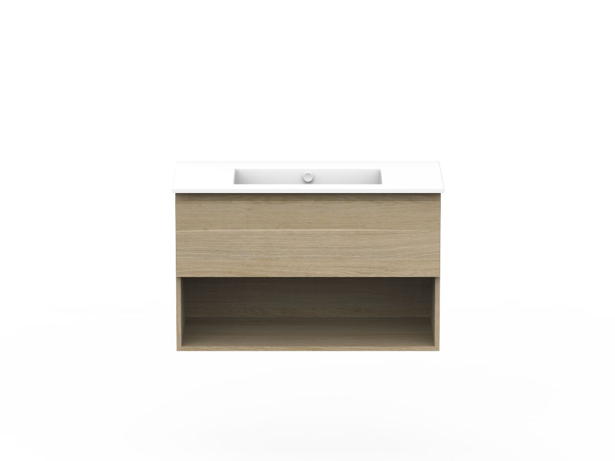 reece Posh Domaine Plus All Drawer with Shelf 900mm Wall Hung Vanity Centre Basin Ceramic Top