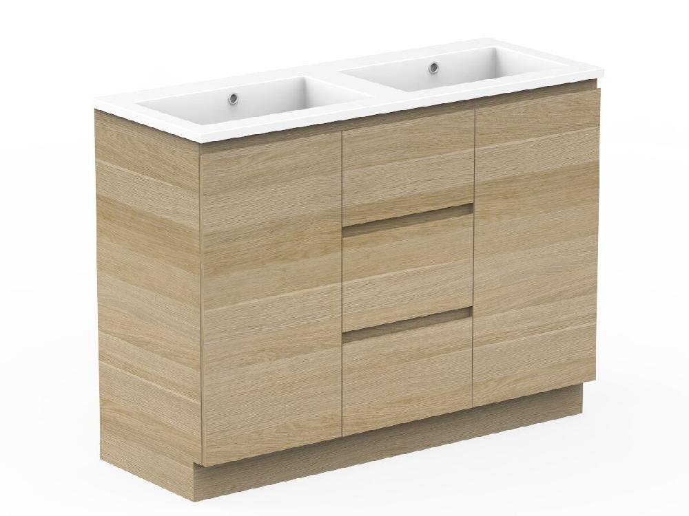 Reece Posh Domaine Plus Conventional 1200mm Floor Mounted Vanity Double Basin Cast Marble Top