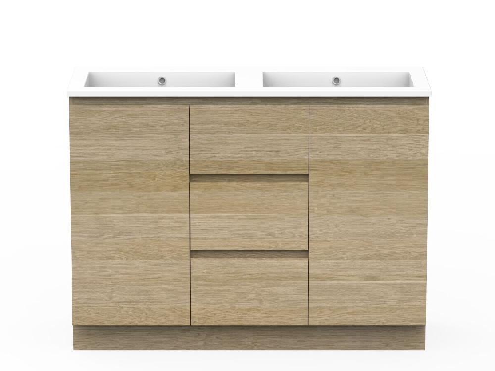 reece Posh Domaine Plus Conventional 1200mm Floor Mounted Vanity Double Basin Cast Marble Top