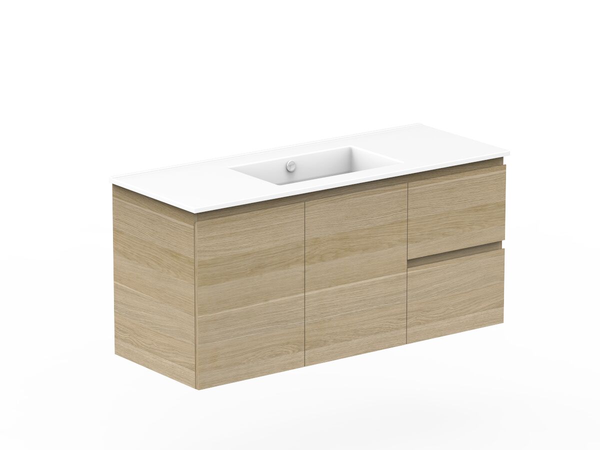 Reece Posh Domaine Plus Conventional 1200mm Wall Hung Vanity Centre Basin Ceramic Top