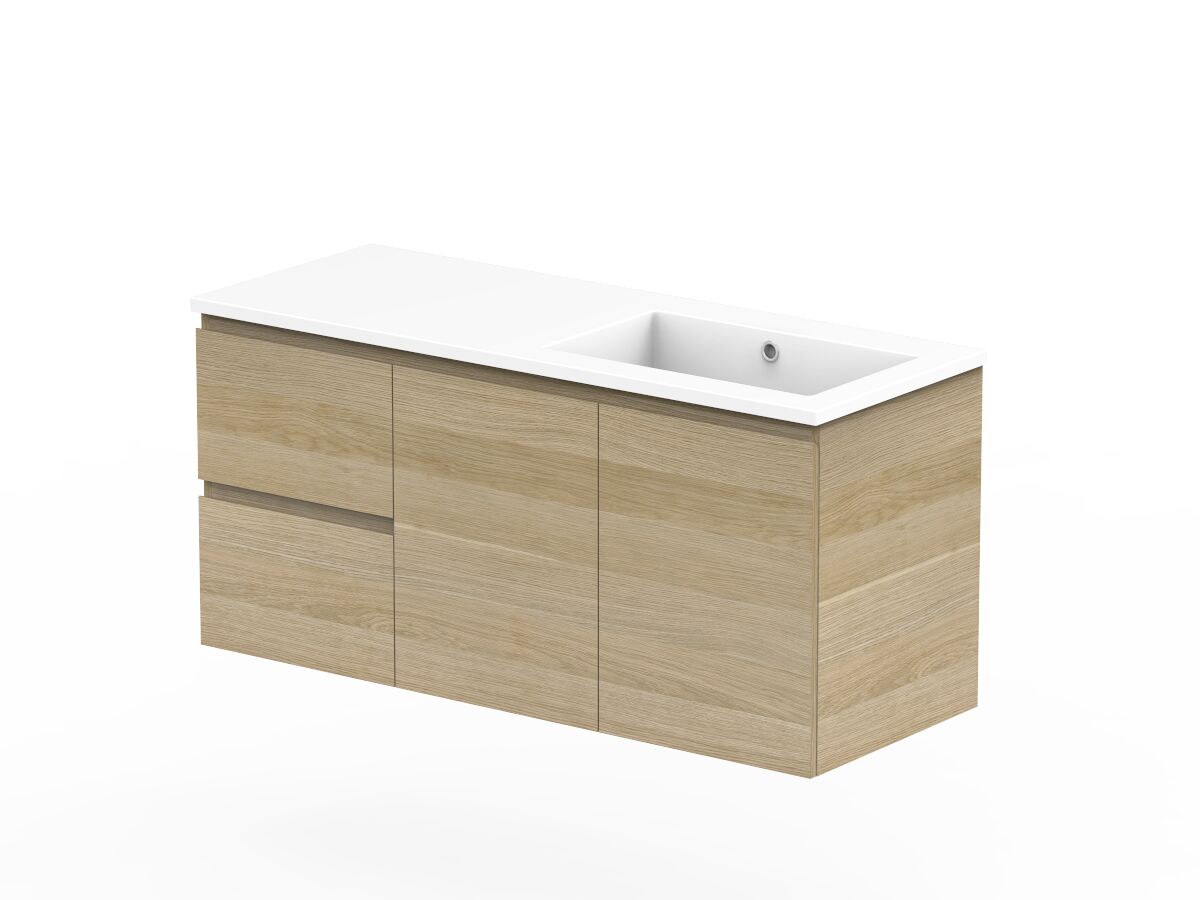 Reece Posh Domaine Plus Conventional 1200mm Wall Hung Vanity Right Hand Basin Cast Marble Top
