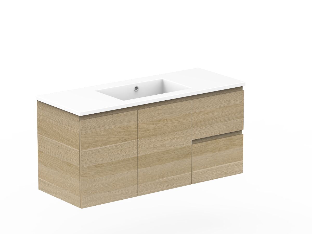 Reece Posh Domaine Plus Conventional 1200mm Wall Hung Vanity Centre Basin Cast Marble Top
