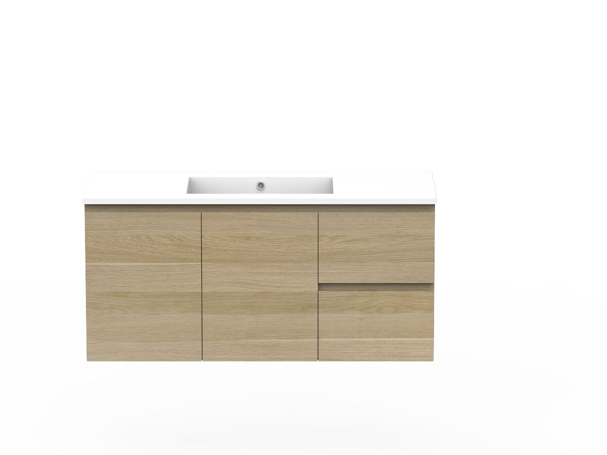 reece Posh Domaine Plus Conventional 1200mm Wall Hung Vanity Centre Basin Cast Marble Top