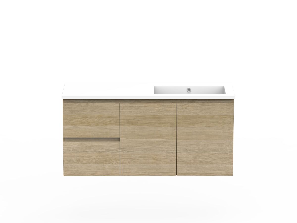 reece Posh Domaine Plus Conventional 1200mm Wall Hung Vanity Right Hand Basin Cast Marble Top