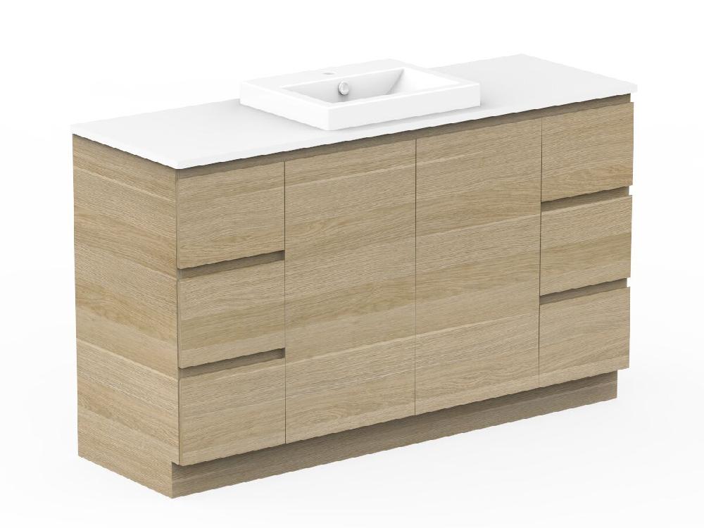 Reece Posh Domaine Plus Conventional 1500mm Floor Mounted Vanity Centre Basin 20mm Cherry Pie Top
