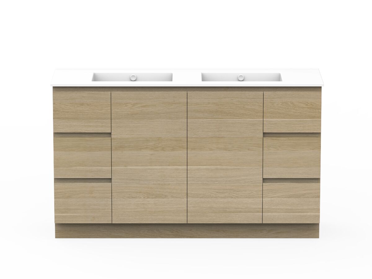 reece Posh Domaine Plus Conventional 1500mm Floor Mounted Vanity Double Basin Ceramic Top