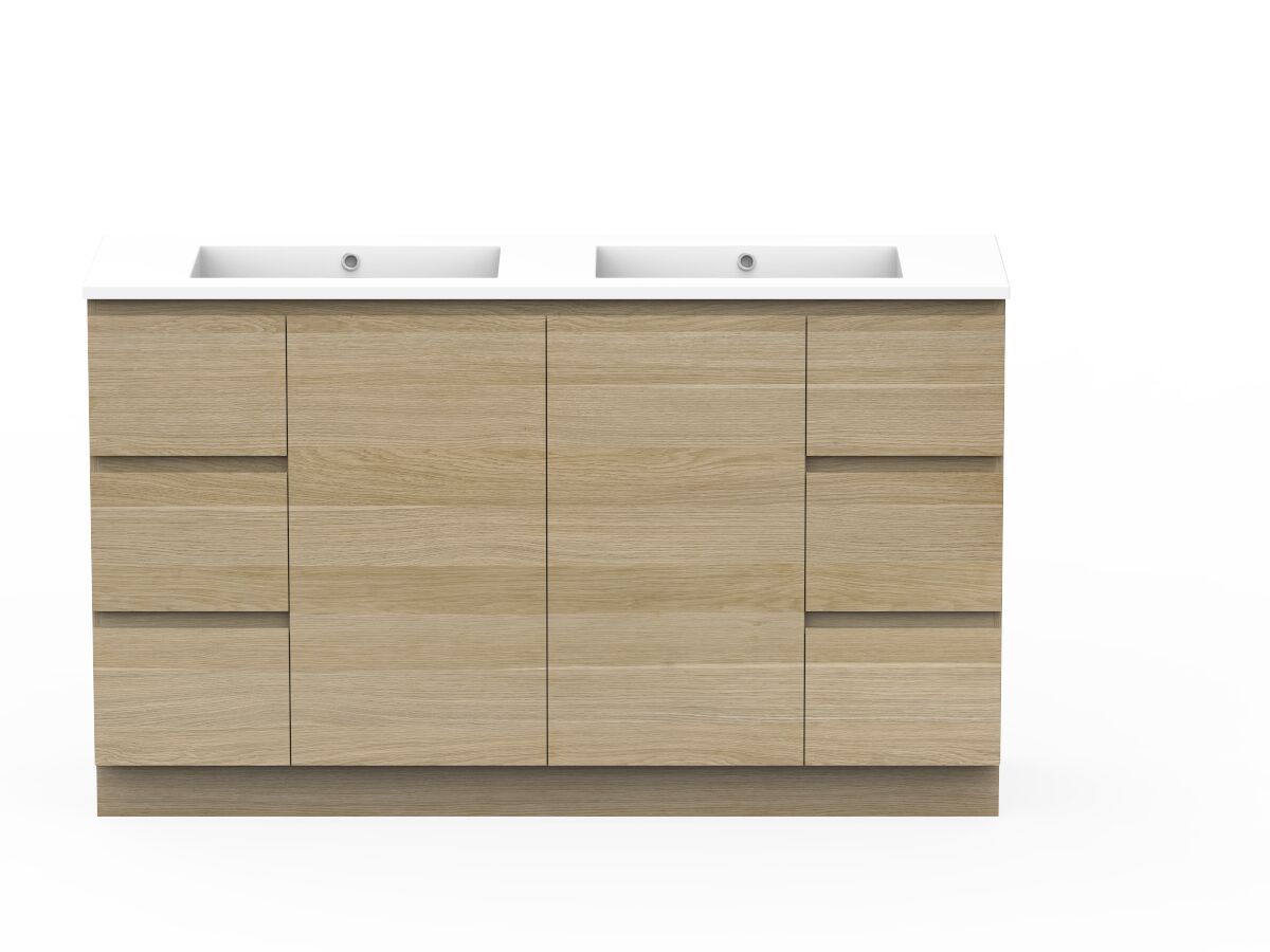 reece Posh Domaine Plus Conventional 1500mm Floor Mounted Vanity Double Basin Cast Marble Top