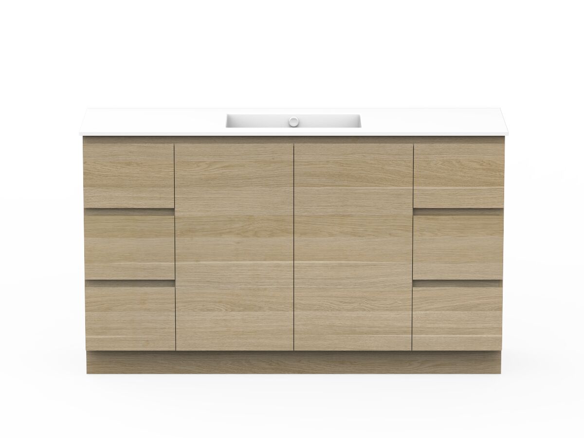 reece Posh Domaine Plus Conventional 1500mm Floor Mounted Vanity Centre Basin Ceramic Top