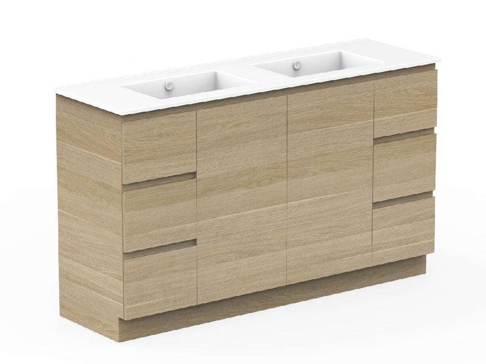 Reece Posh Domaine Plus Conventional 1500mm Floor Mounted Vanity Double Basin Ceramic Top