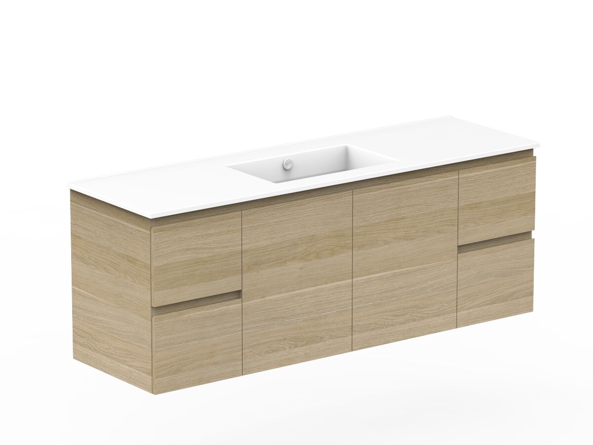 Reece Posh Domaine Plus Conventional 1500mm Wall Hung Vanity Centre Basin Ceramic Top