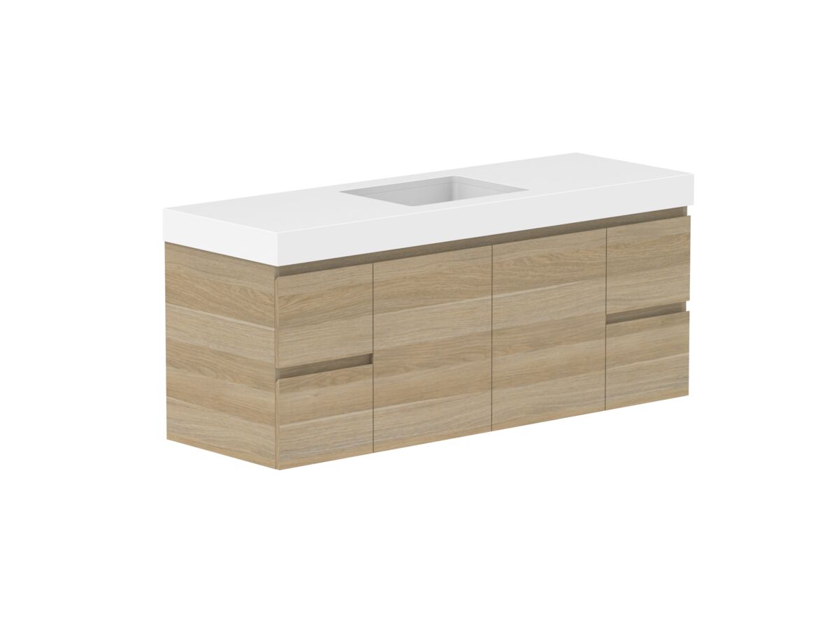 Reece Posh Domaine Plus Conventional 1500mm Wall Hung Vanity Centre Basin 90mm Durasein Top