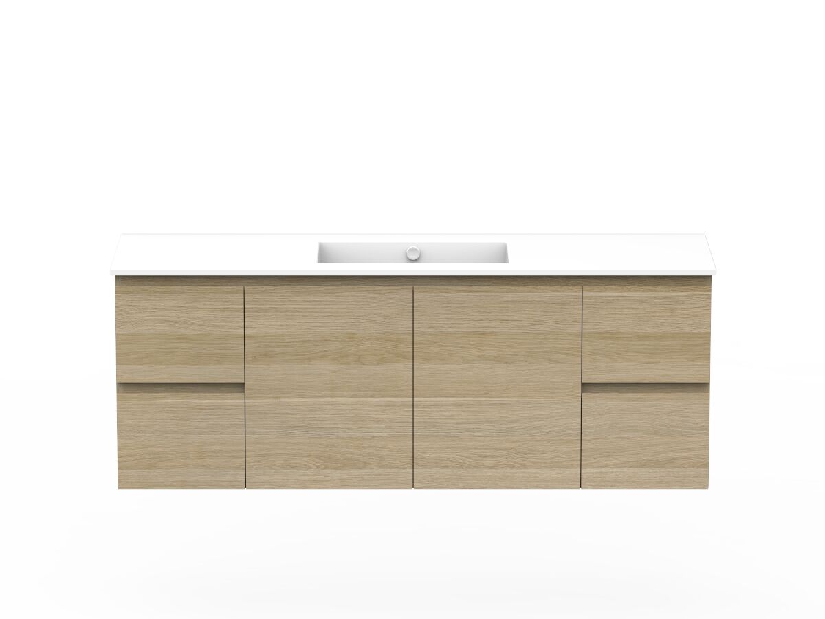 reece Posh Domaine Plus Conventional 1500mm Wall Hung Vanity Centre Basin Ceramic Top