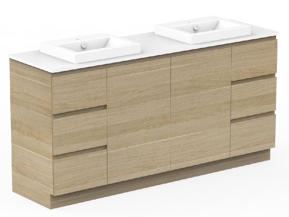 Reece Posh Domaine Plus Conventional 1800mm Floor Mounted Vanity Double Basin 20mm Cherry Pie Top