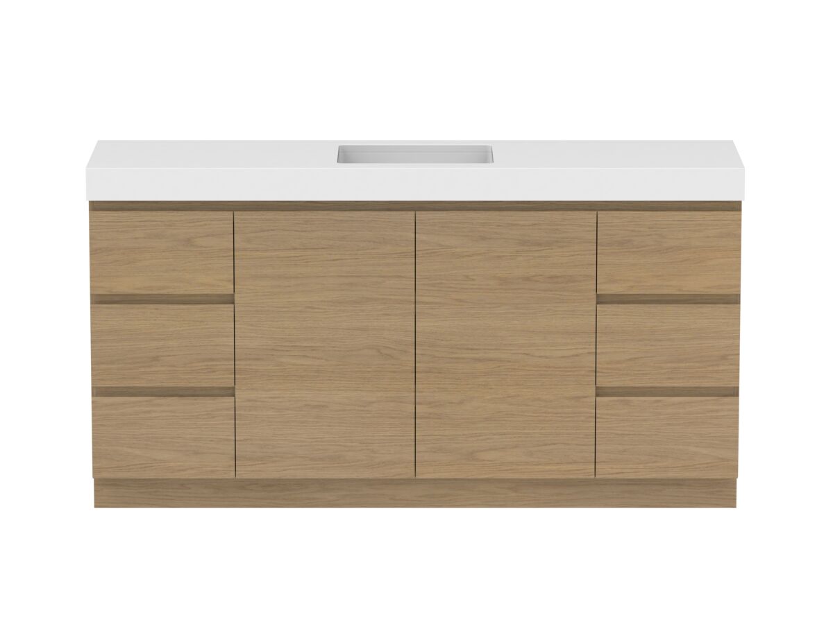 reece Posh Domaine Plus Conventional 1800mm Floor Mounted Vanity Centre Basin 90mm Cherry Pie Top