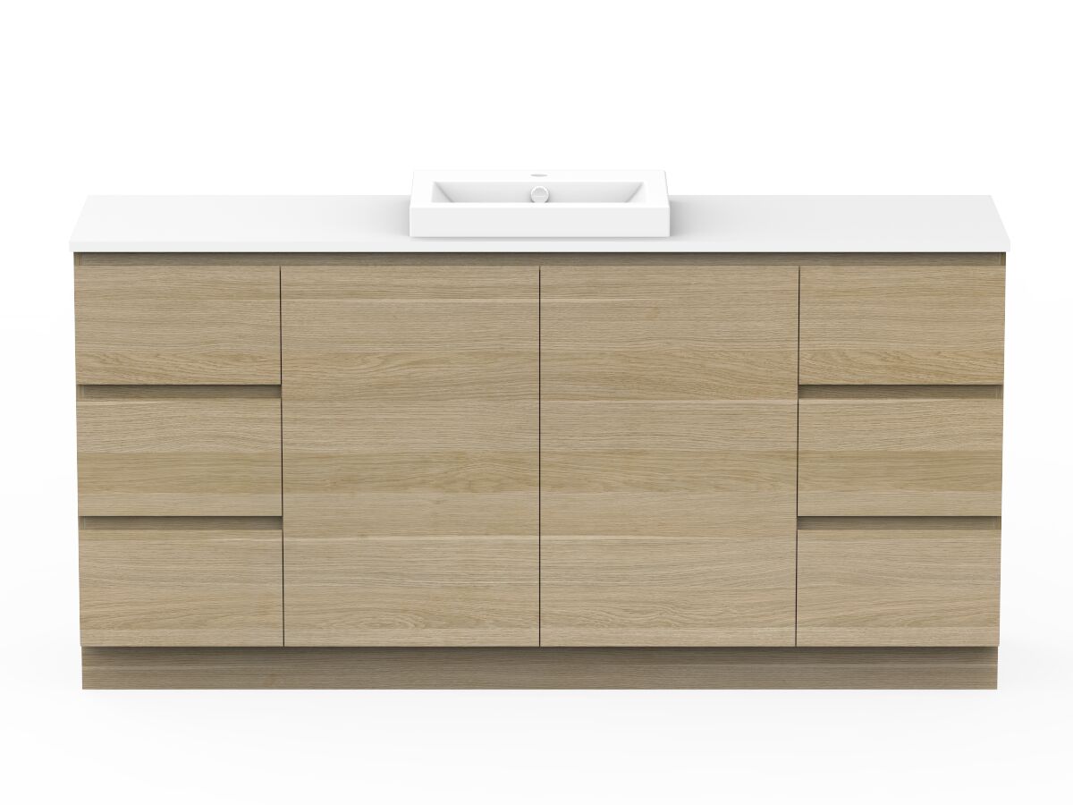 reece Posh Domaine Plus Conventional 1800mm Floor Mounted Vanity Centre Basin 20mm Cherry Pie Top