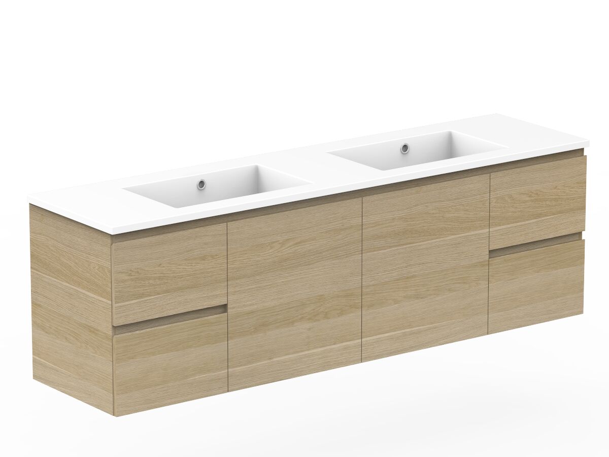 Reece Posh Domaine Plus Conventional 1800mm Wall Hung Vanity Double Basin Cast Marble Top