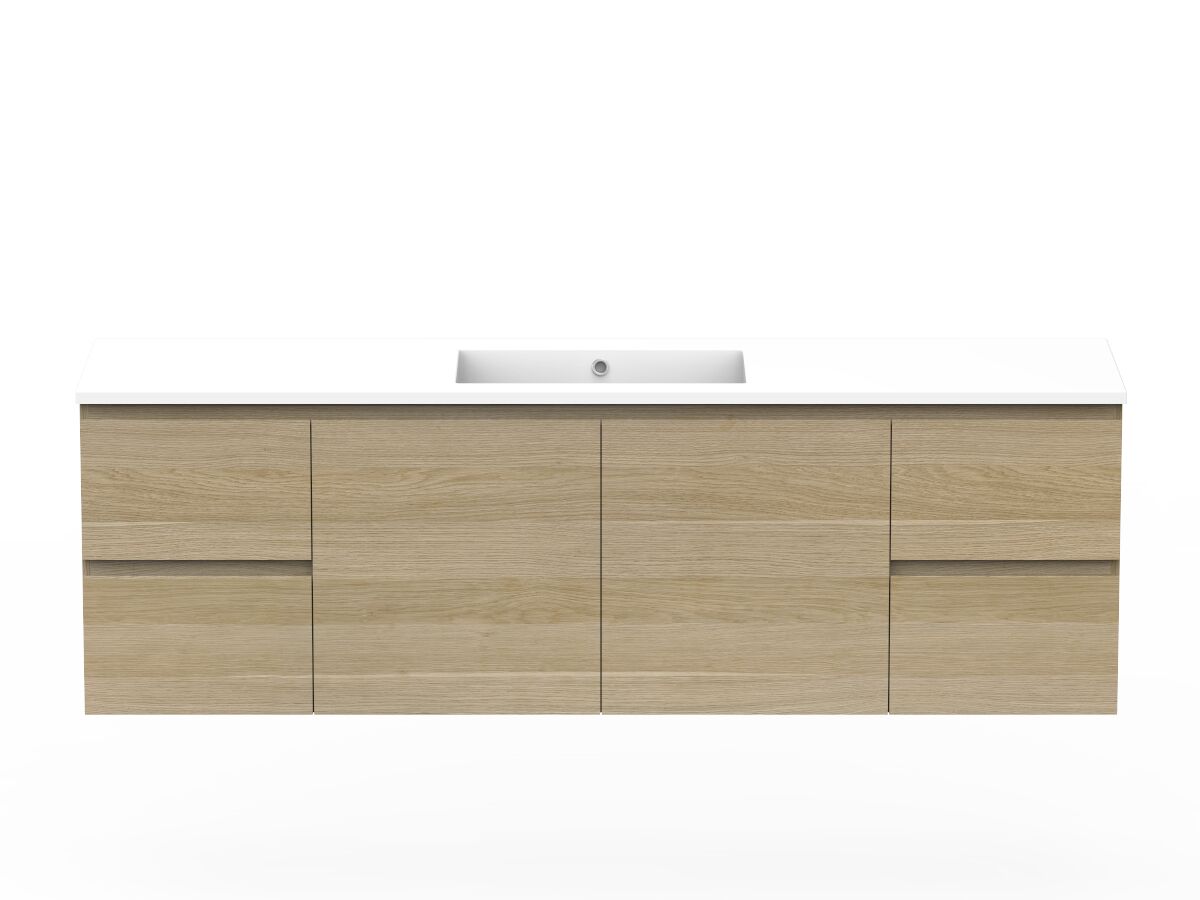 reece Posh Domaine Plus Conventional 1800mm Wall Hung Vanity Centre Basin Cast Marble Top