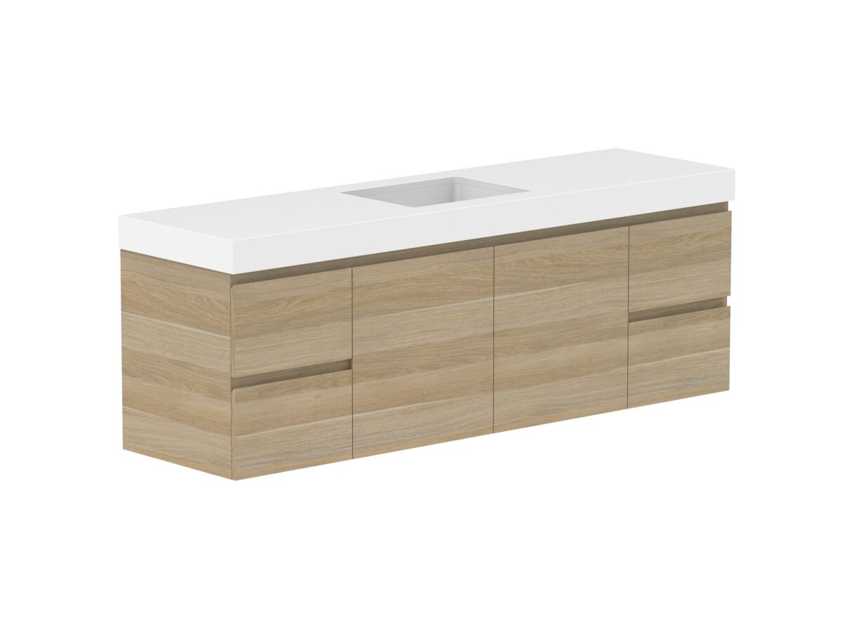 Reece Posh Domaine Plus Conventional 1800mm Wall Hung Vanity Centre Basin 90mm Durasein Top