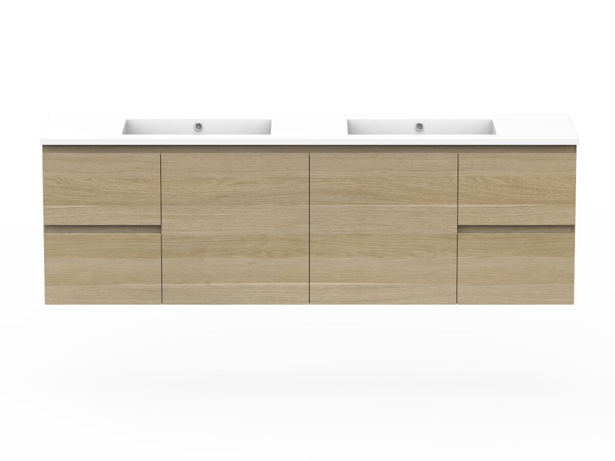 reece Posh Domaine Plus Conventional 1800mm Wall Hung Vanity Double Basin Cast Marble Top