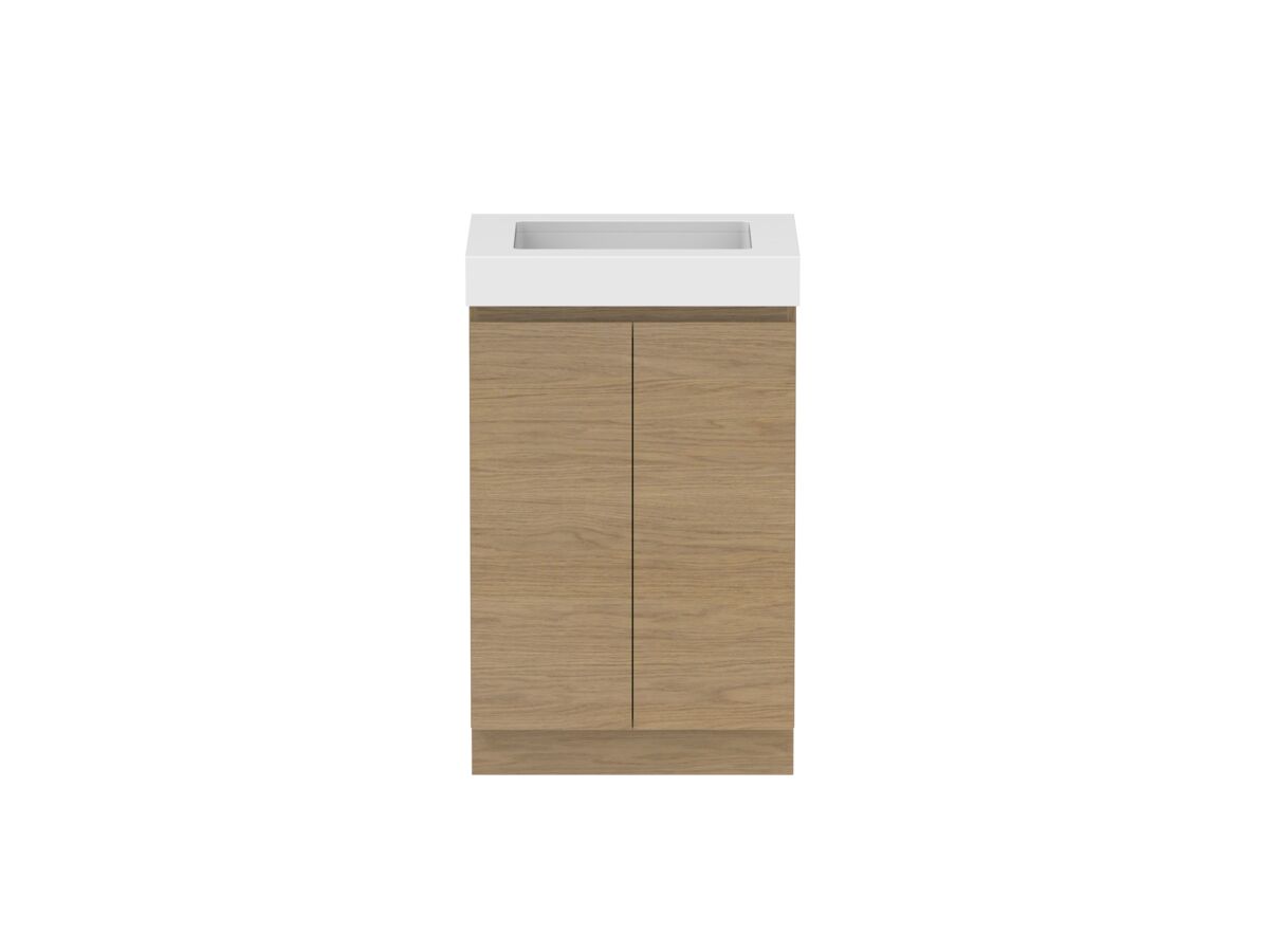 reece Posh Domaine Plus Conventional 600mm Floor Mounted Vanity Centre Basin 90mm Cherry Pie Top