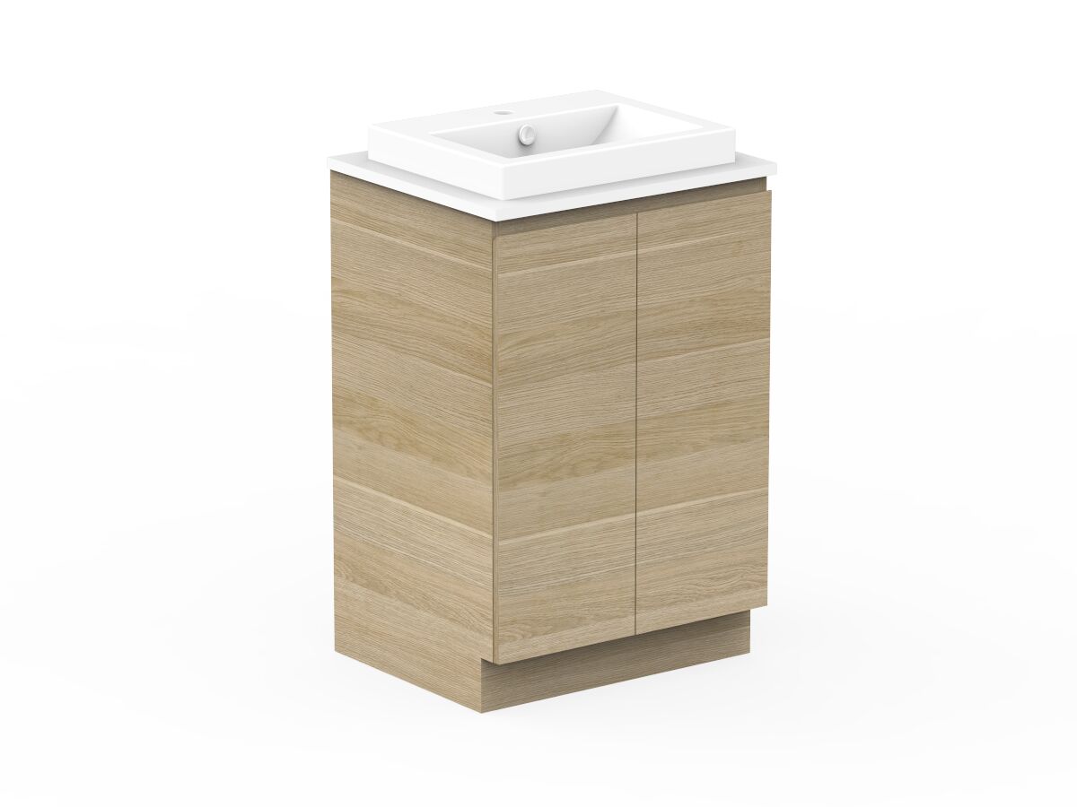 Reece Posh Domaine Plus Conventional 600mm Floor Mounted Vanity Centre Basin 20mm Cherry Pie Top