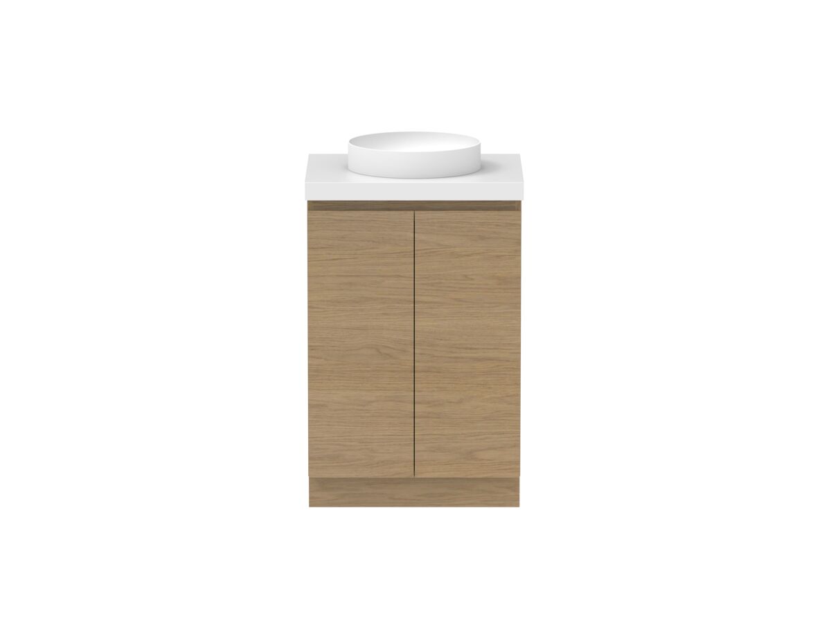 reece Posh Domaine Plus Conventional 600mm Floor Mounted Vanity Centre Basin 50mm Durasein Top