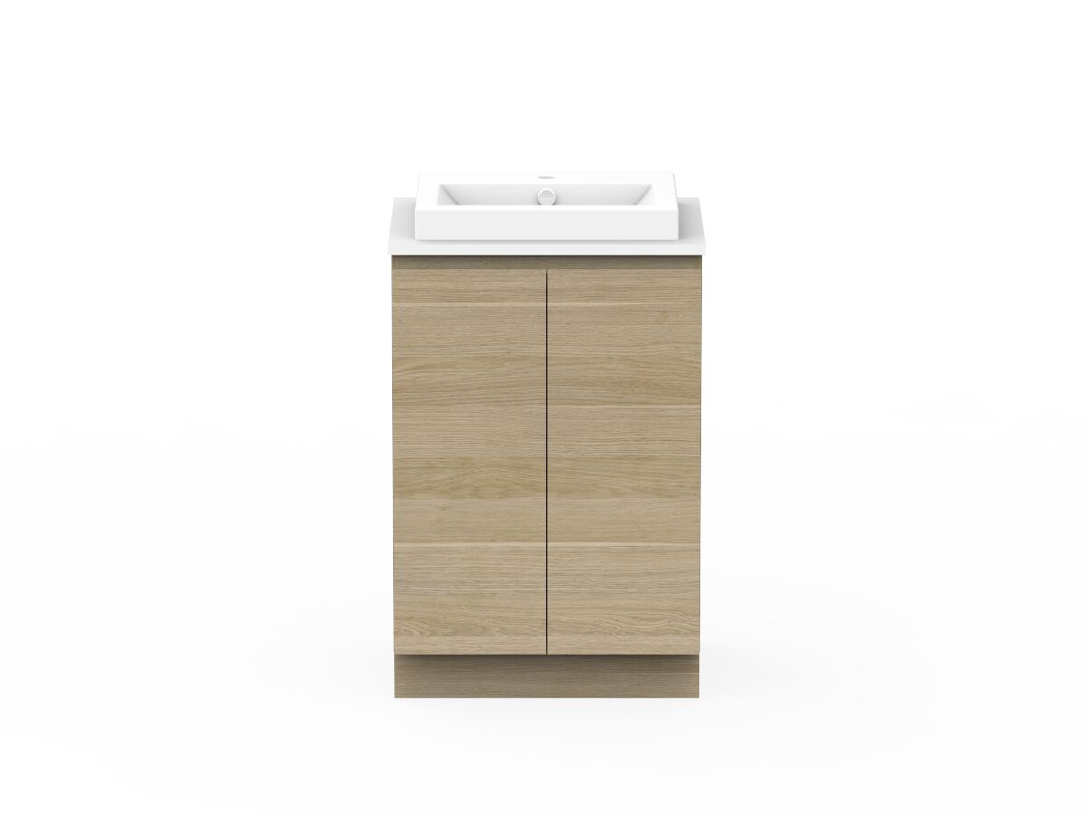 reece Posh Domaine Plus Conventional 600mm Floor Mounted Vanity Centre Basin 20mm Cherry Pie Top