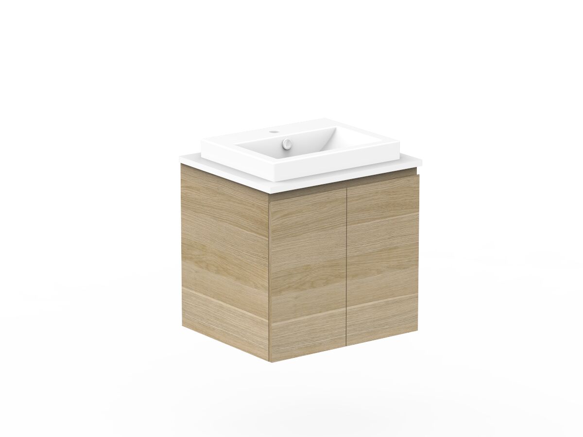 Reece Posh Domaine Plus Conventional 600mm Wall Hung Vanity Centre Basin 20mm Cherry Pie Top