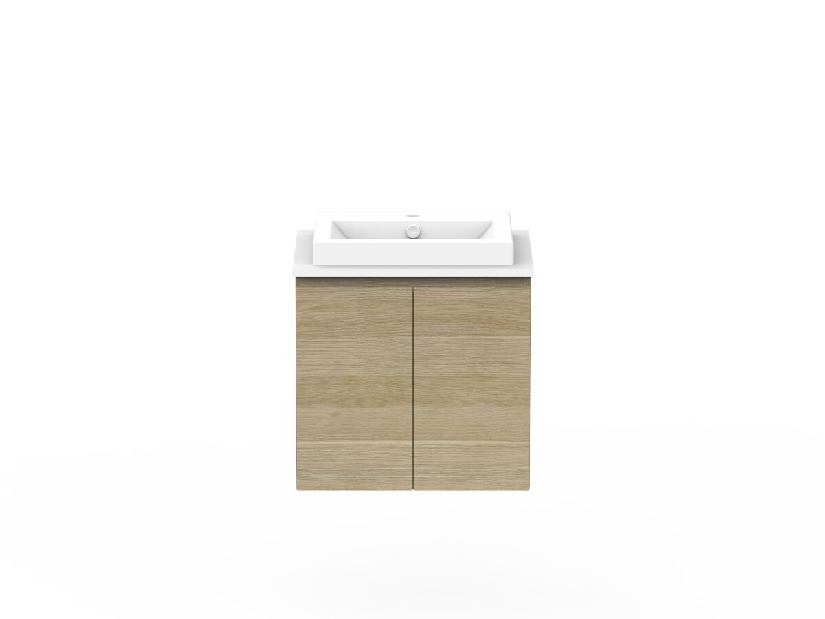 reece Posh Domaine Plus Conventional 600mm Wall Hung Vanity Centre Basin 20mm Cherry Pie Top