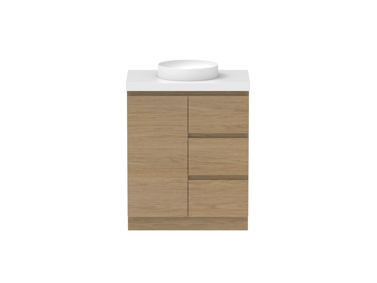 reece Posh Domaine Plus Conventional 750mm Floor Mounted Vanity Centre Basin 50mm Durasein Top