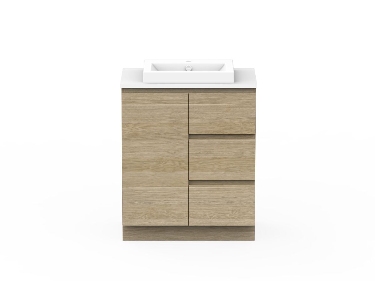 reece Posh Domaine Plus Conventional 750mm Floor Mounted Vanity Centre Basin 20mm Cherry Pie Top