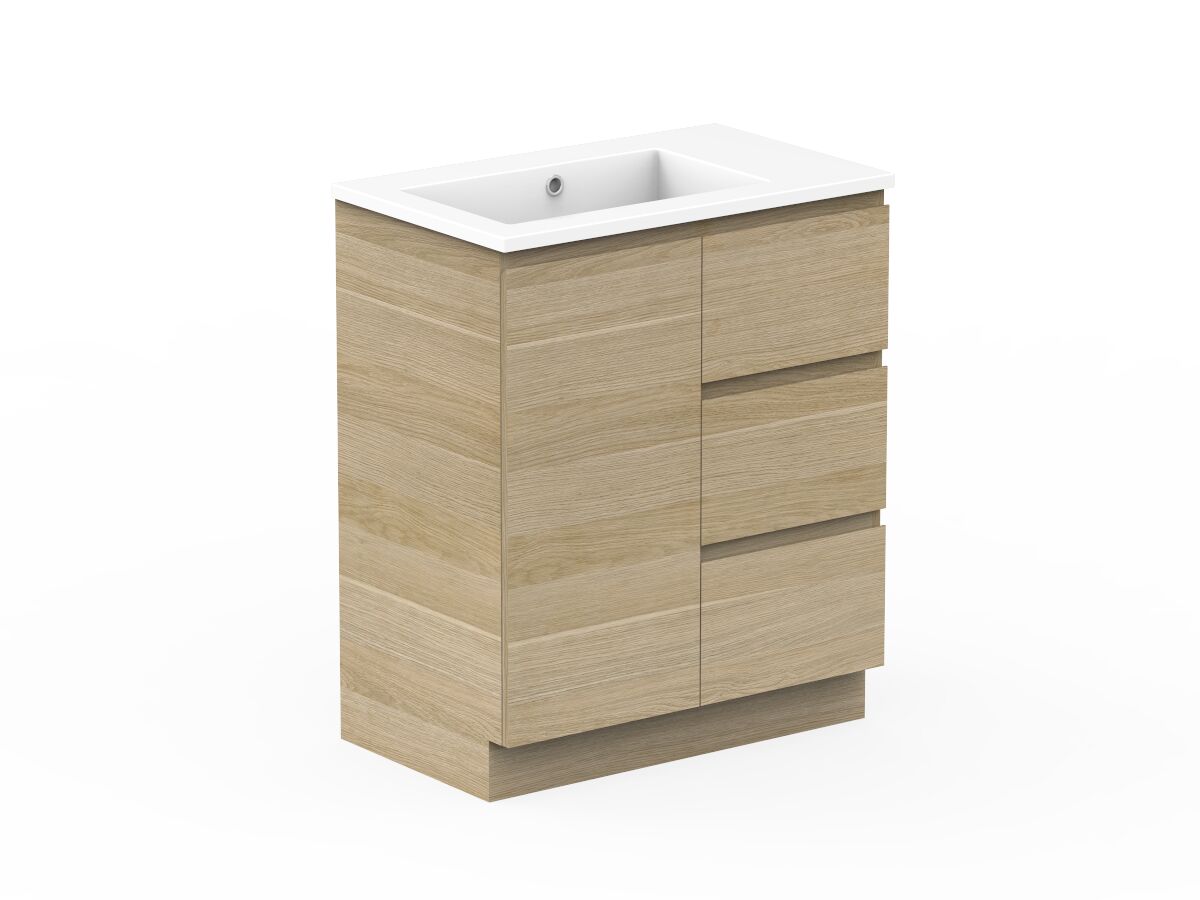 Reece Posh Domaine Plus Conventional 750mm Floor Mounted Vanity Left Hand Basin Cast Marble Top