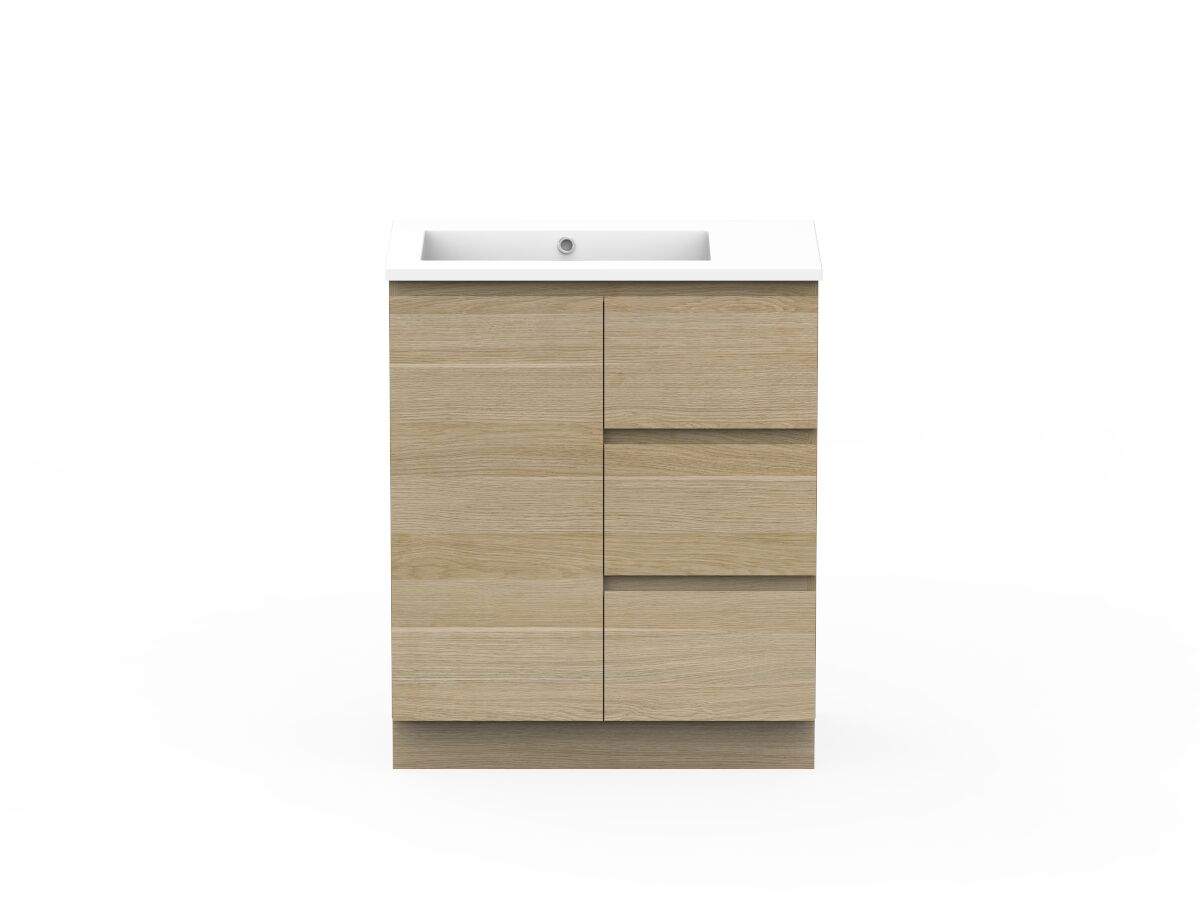 reece Posh Domaine Plus Conventional 750mm Floor Mounted Vanity Left Hand Basin Cast Marble Top