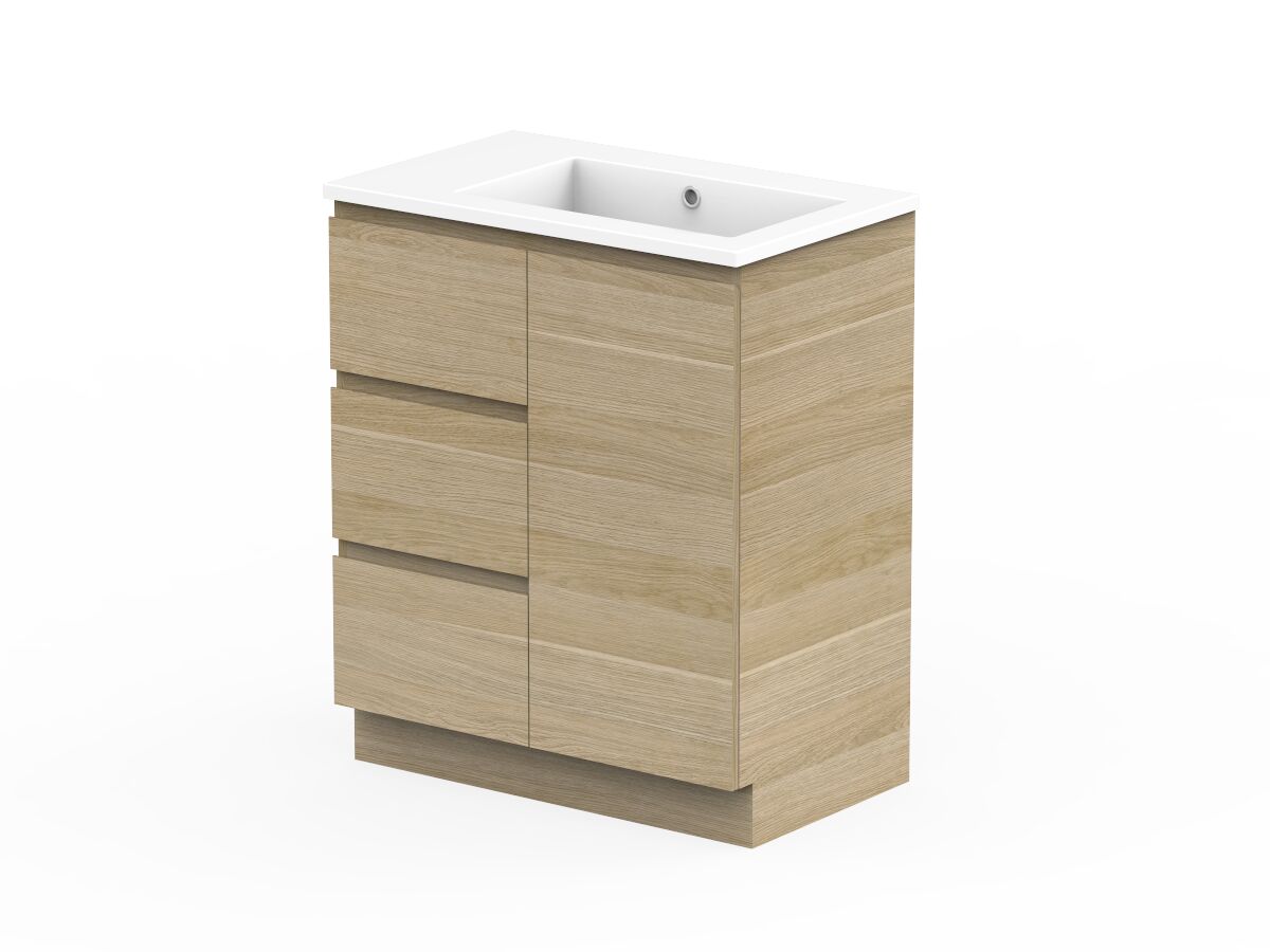 Reece Posh Domaine Plus Conventional 750mm Floor Mounted Vanity Right Hand Basin Cast Marble Top