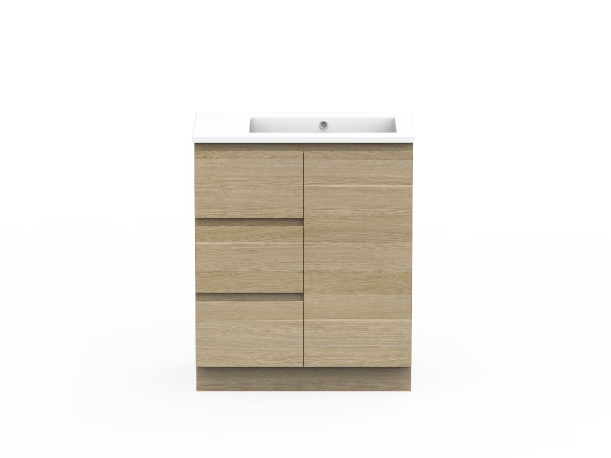 reece Posh Domaine Plus Conventional 750mm Floor Mounted Vanity Right Hand Basin Cast Marble Top
