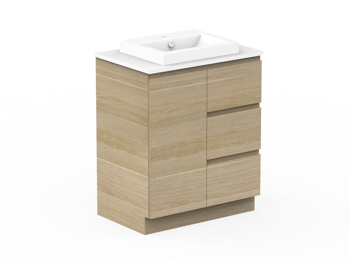 Reece Posh Domaine Plus Conventional 750mm Floor Mounted Vanity Centre Basin 20mm Cherry Pie Top