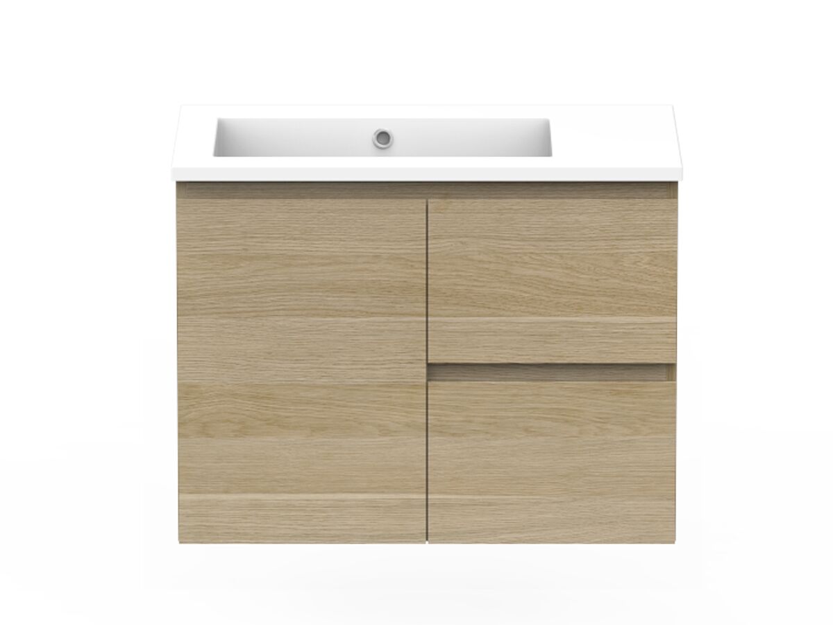 reece Posh Domaine Plus Conventional 750mm Wall Hung Vanity Left Hand Basin Cast Marble Top