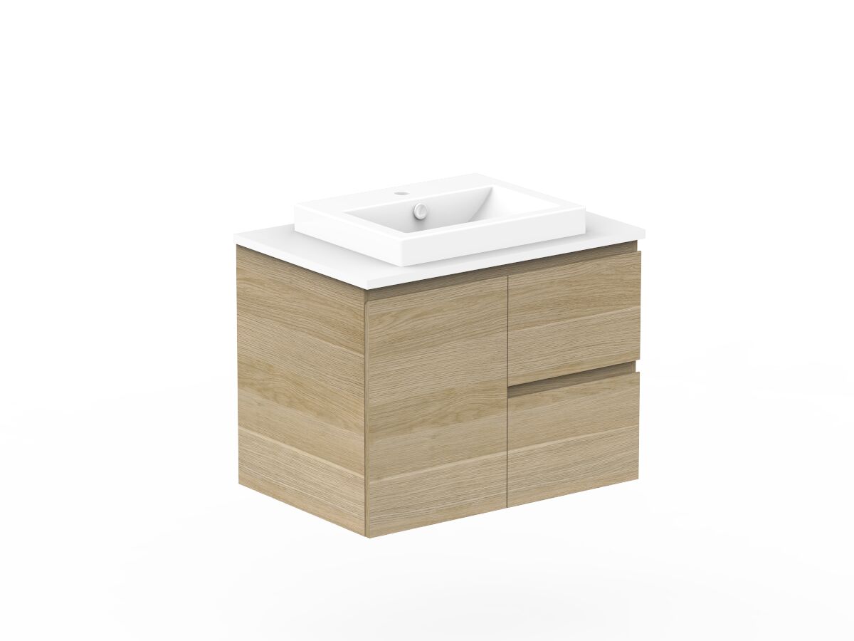 Reece Posh Domaine Plus Conventional 750mm Wall Hung Vanity Centre Basin 20mm Cherry Pie Top