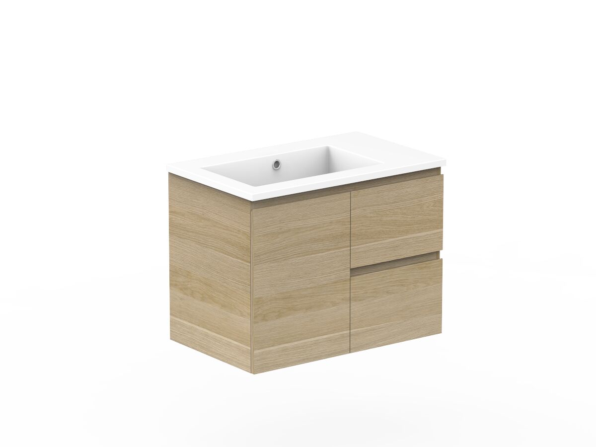Reece Posh Domaine Plus Conventional 750mm Wall Hung Vanity Left Hand Basin Cast Marble Top