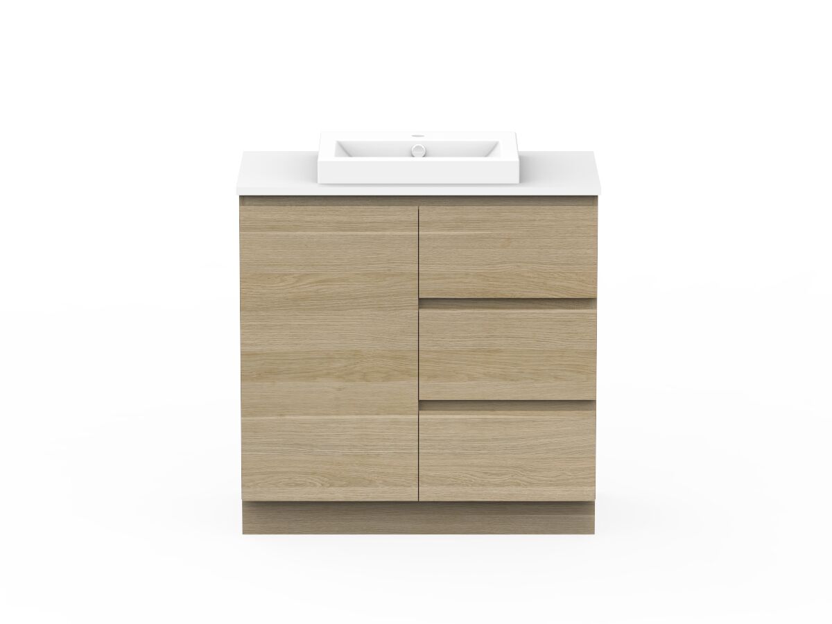 reece Posh Domaine Plus Conventional 900mm Floor Mounted Vanity Centre Basin 20mm Cherry Pie Top