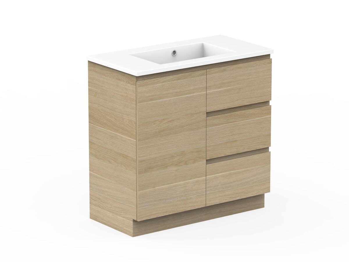 Reece Posh Domaine Plus Conventional 900mm Floor Mounted Vanity Centre Basin Cast Marble Top