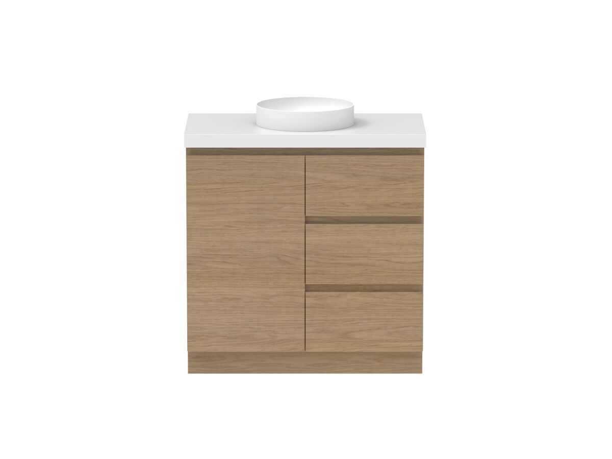 reece Posh Domaine Plus Conventional 900mm Floor Mounted Vanity Centre Basin 50mm Durasein Top