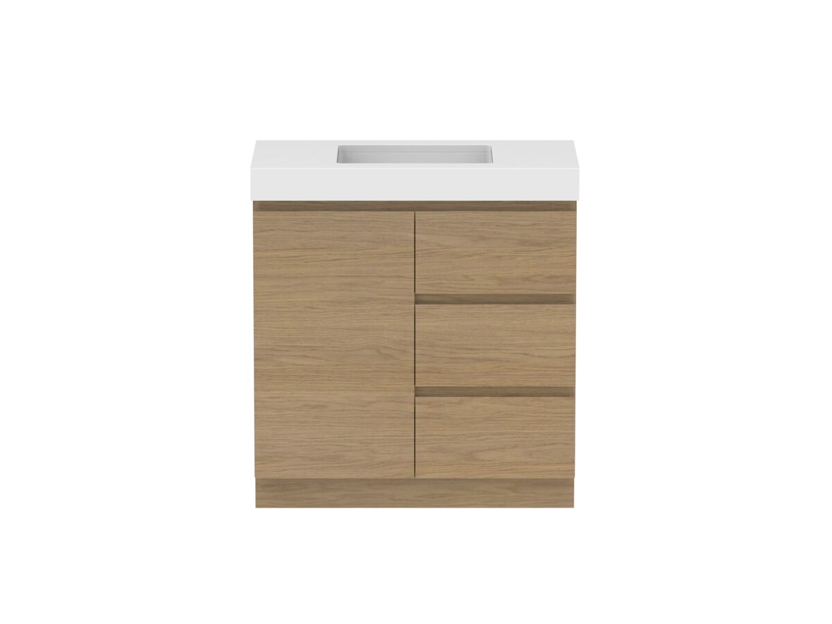 reece Posh Domaine Plus Conventional 900mm Floor Mounted Vanity Centre Basin 90mm Durasein Top