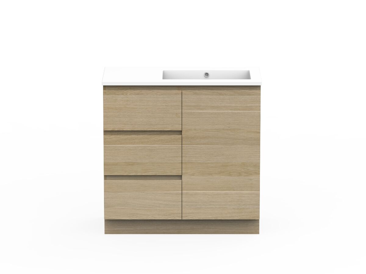reece Posh Domaine Plus Conventional 900mm Floor Mounted Vanity Right Hand Basin Cast Marble Top